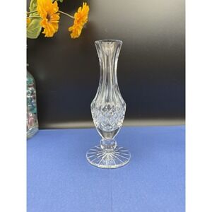 Vintage Clear Cut Crystal Bud Vase Pedestal 7 Inch High Wedding Decor Bud Flute